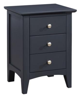 Luciana Black 3 Drawer Bedside Cabinet