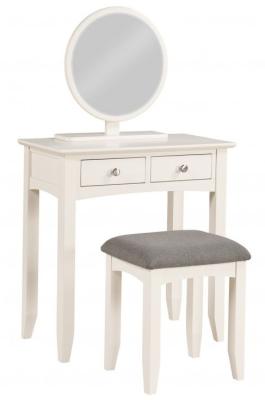 Luciana Ivory Painted 2 Drawer Dressing Table And Stool