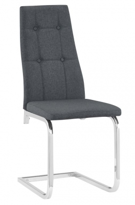 Set Of 2 Nova Grey Fabric Cantilever Dining Chair