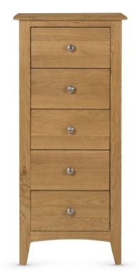 Product photograph of Kilkenny Oak 5 Drawer Tall Chest from Choice Furniture Superstore