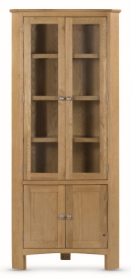Product photograph of Kilkenny Oak Corner Display Unit from Choice Furniture Superstore