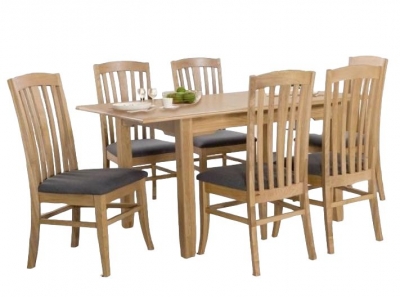 Product photograph of Kilkenny Oak 160cm Dining Table And 6 Chairs from Choice Furniture Superstore