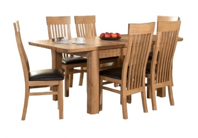 Product photograph of Treviso Oak Large Extending Dining Table And 6 Chairs from Choice Furniture Superstore