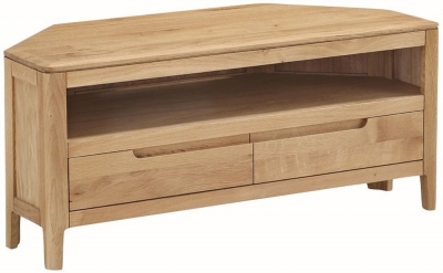 Product photograph of Dunmore Oak Corner Tv Unit from Choice Furniture Superstore