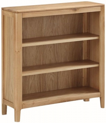 Product photograph of Dunmore Oak Low Bookcase from Choice Furniture Superstore