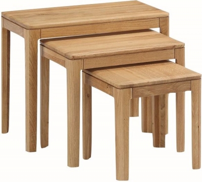 Product photograph of Dunmore Oak Nest Of Tables from Choice Furniture Superstore