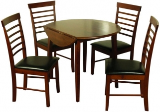 Hanover Dark Oak 61cm-91cm Round Drop Leaf Dining Table and 4 Chairs