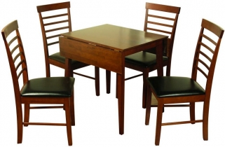 Hanover Dark Oak 61cm-97cm Drop Leaf Dining Table and 4 Chairs