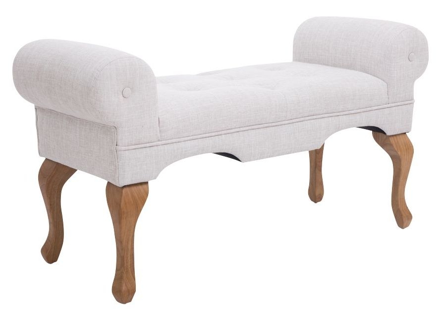 Laura Boudoir Beige Fabric Bench