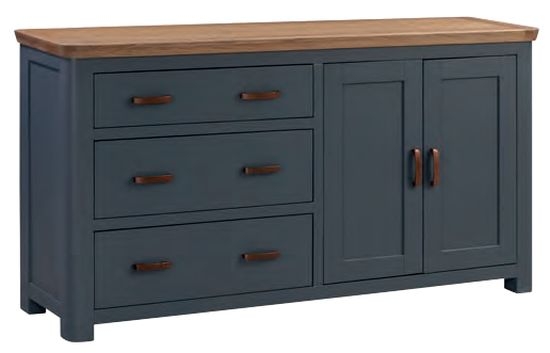 Treviso Blue and Oak 150cm Medium Sideboard - 2 Doors