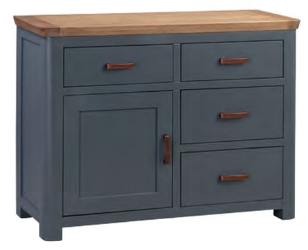 Treviso Blue and Oak Small 1 Door Sideboard