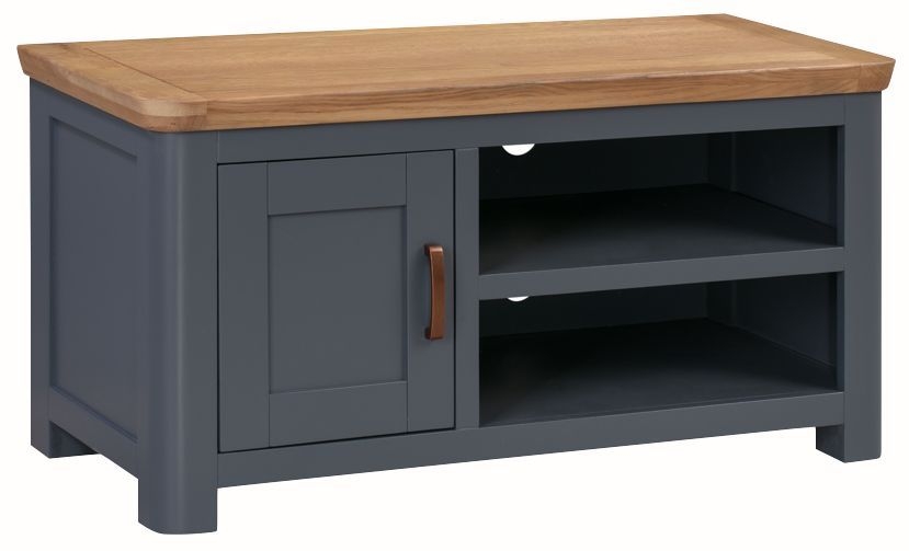 Treviso Blue and Oak 100cm TV Unit