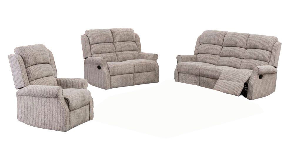 Windsor Natural Fabric 3+2+1 Recliner Sofa Suite