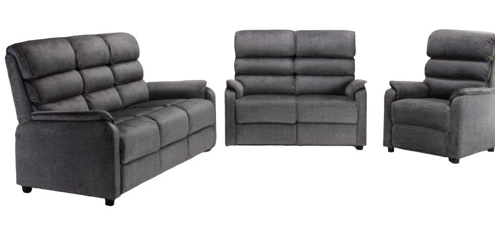 Savoy Grey Fabric 3+1+1 Seater Fixed Sofa Suite