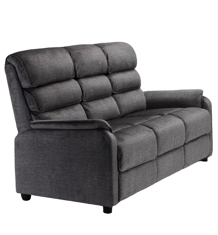 Savoy Grey Fabric 3 Seater Fixed Sofa