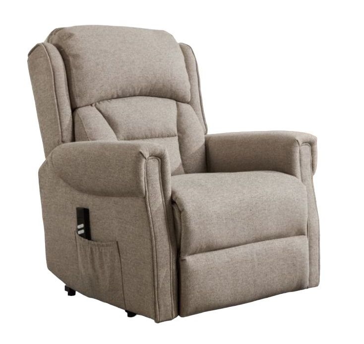 Sandringham Lift and Tilt Taupe Fabric Electric Recliner Armchair