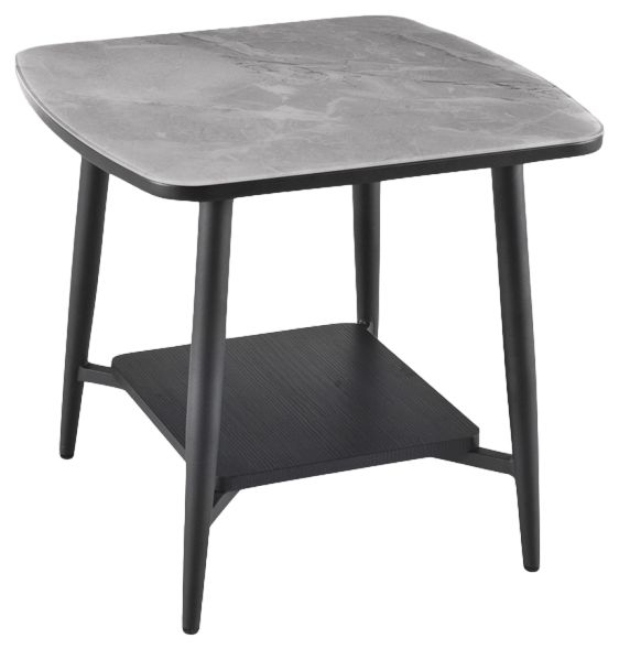 Cassino Grey Glass End Table