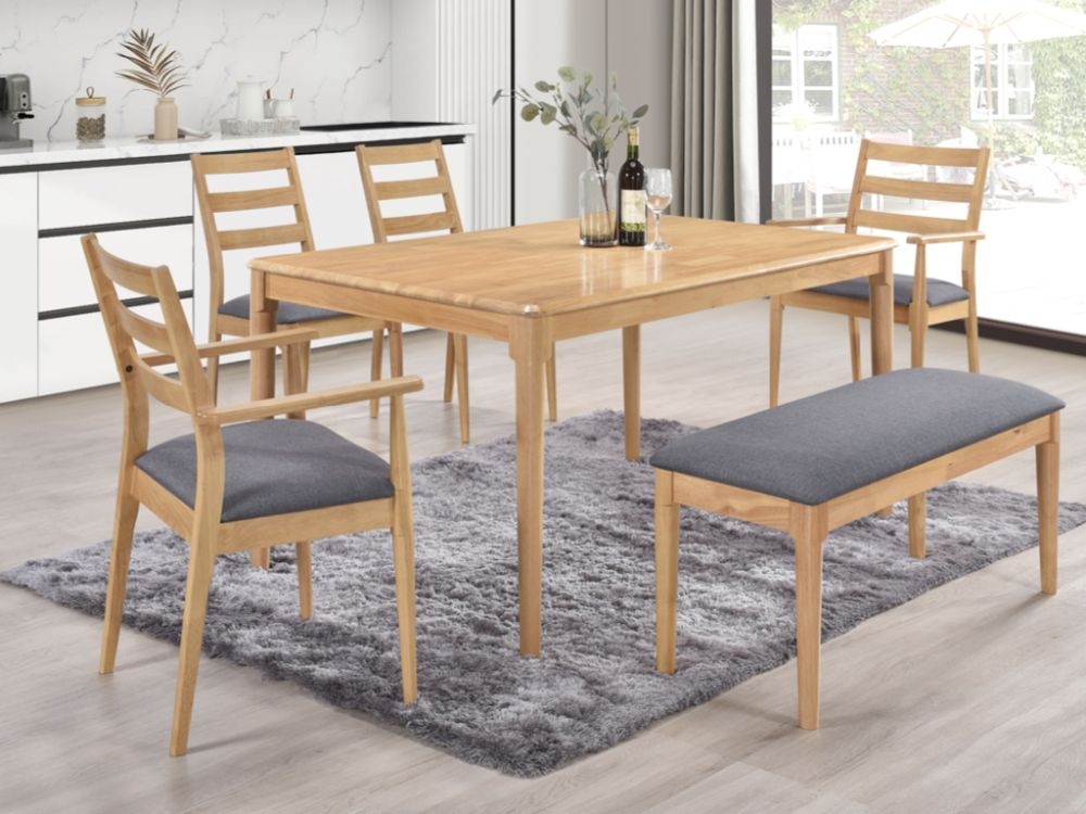 Orlando Oak 4 Seater Dining Set with Bench