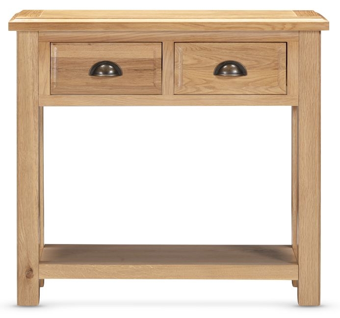 Lugano Oak 2 Drawer Console Table