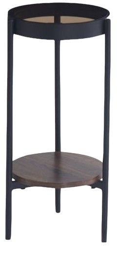 Soho Walnut Round Lamp Table