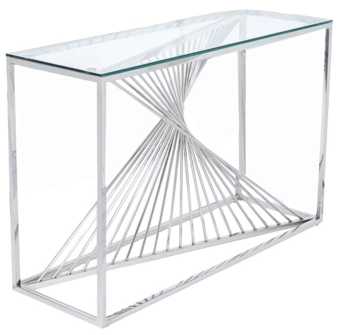 Calabria Glass and Silver 120cm Console Table