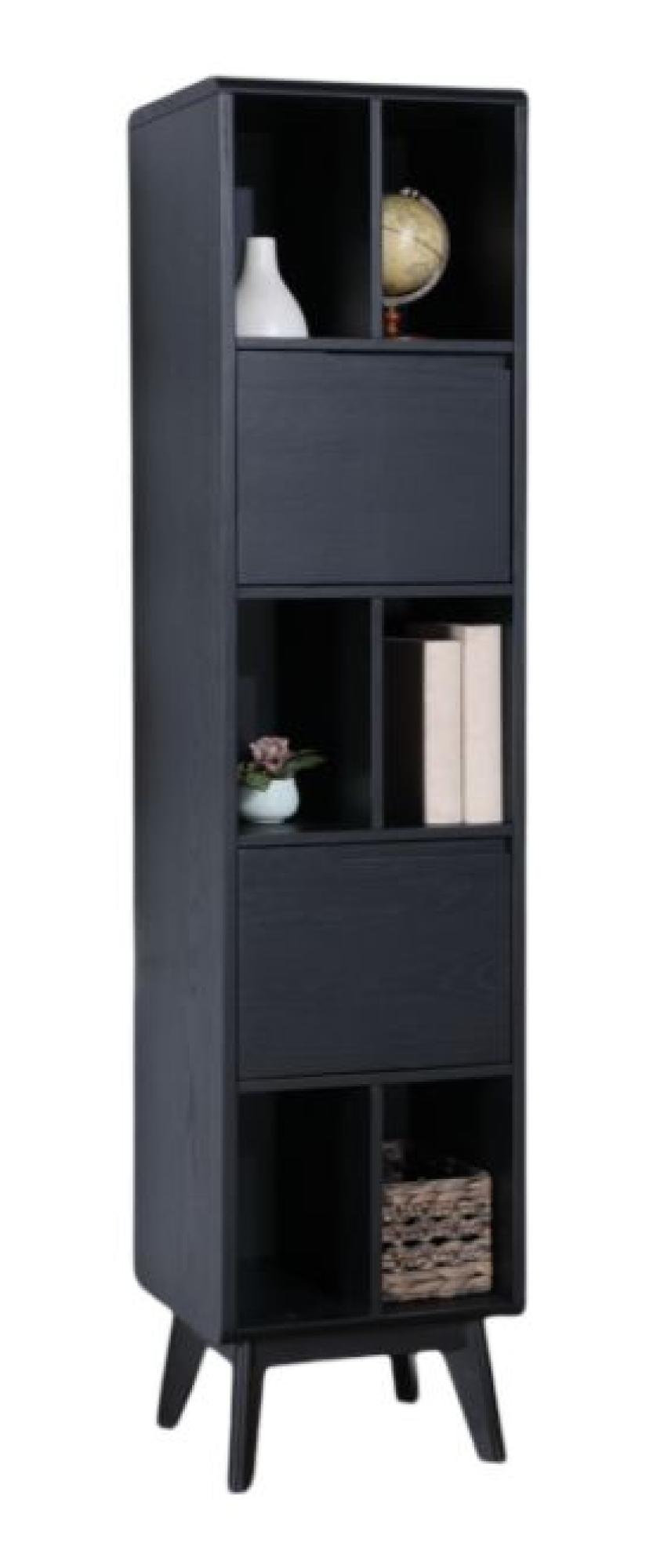 Carrington Black Oak Narrow Bookcase