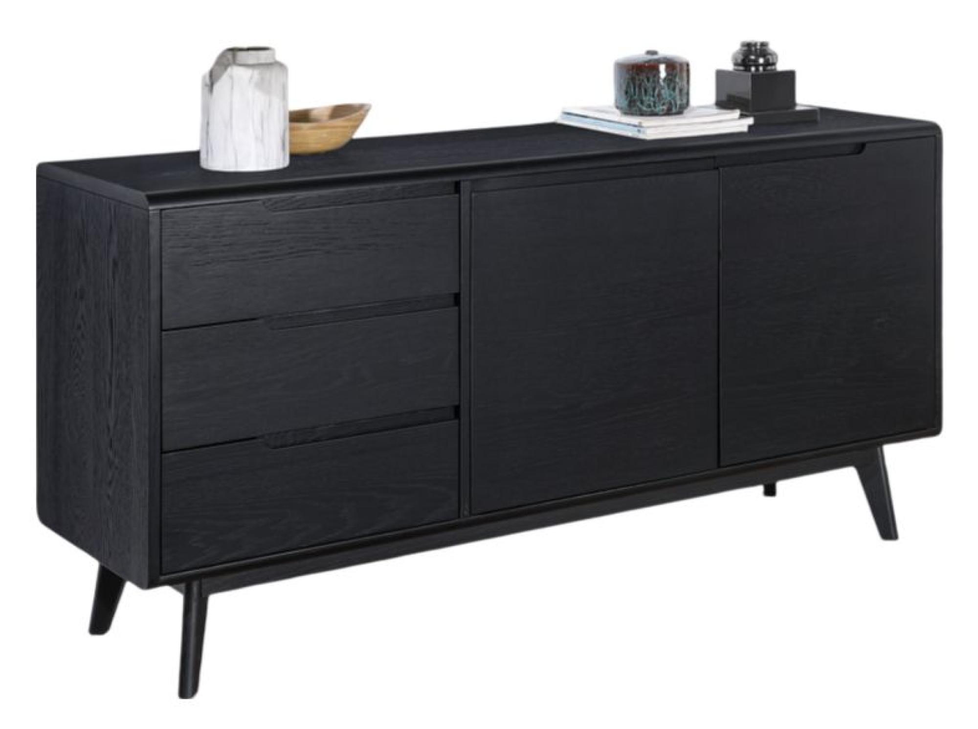 Carrington Black Oak 160cm Large 2 Door Sideboard
