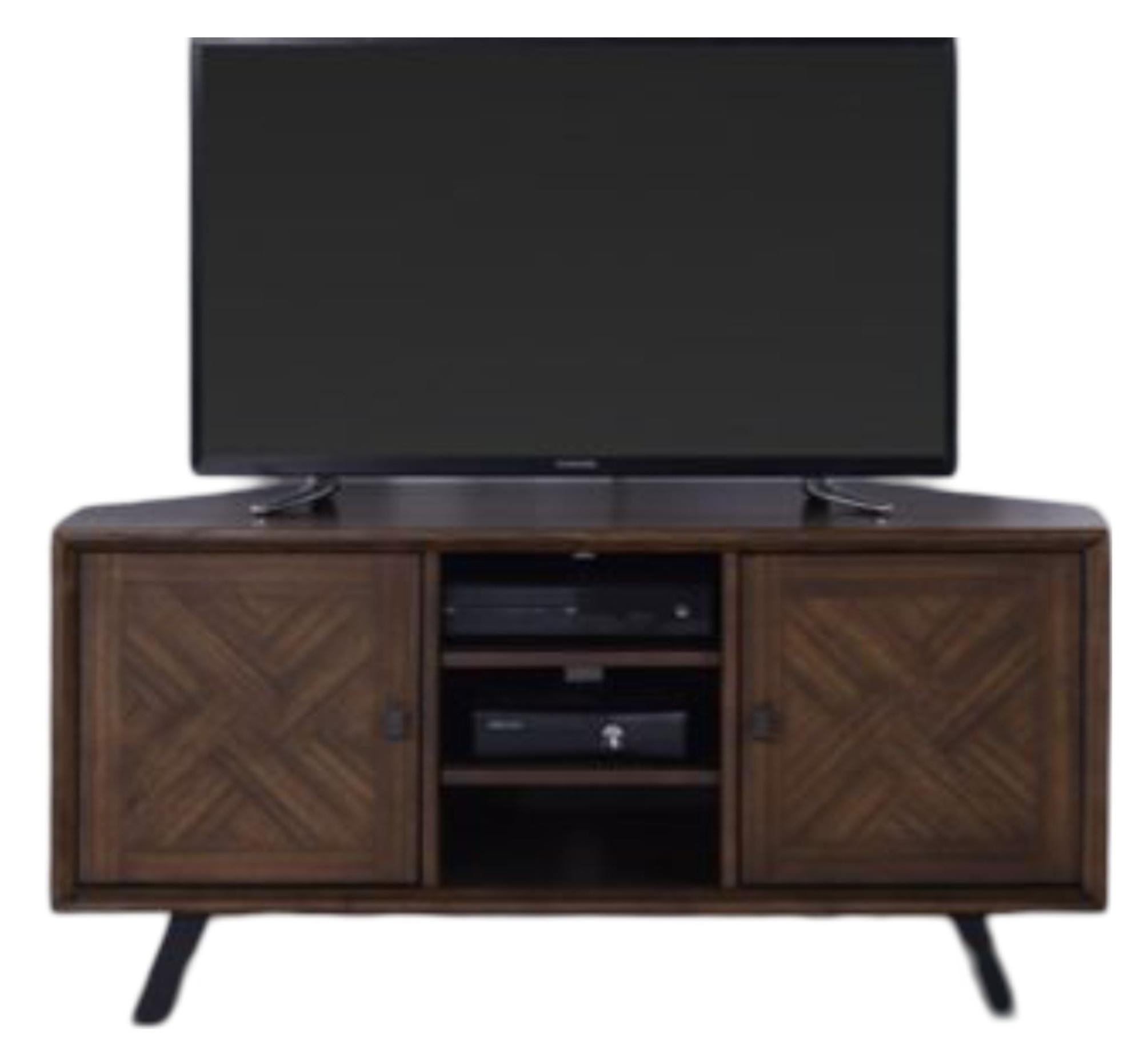 Nevada Parquet Style Wooden 130cm Corner TV Unit