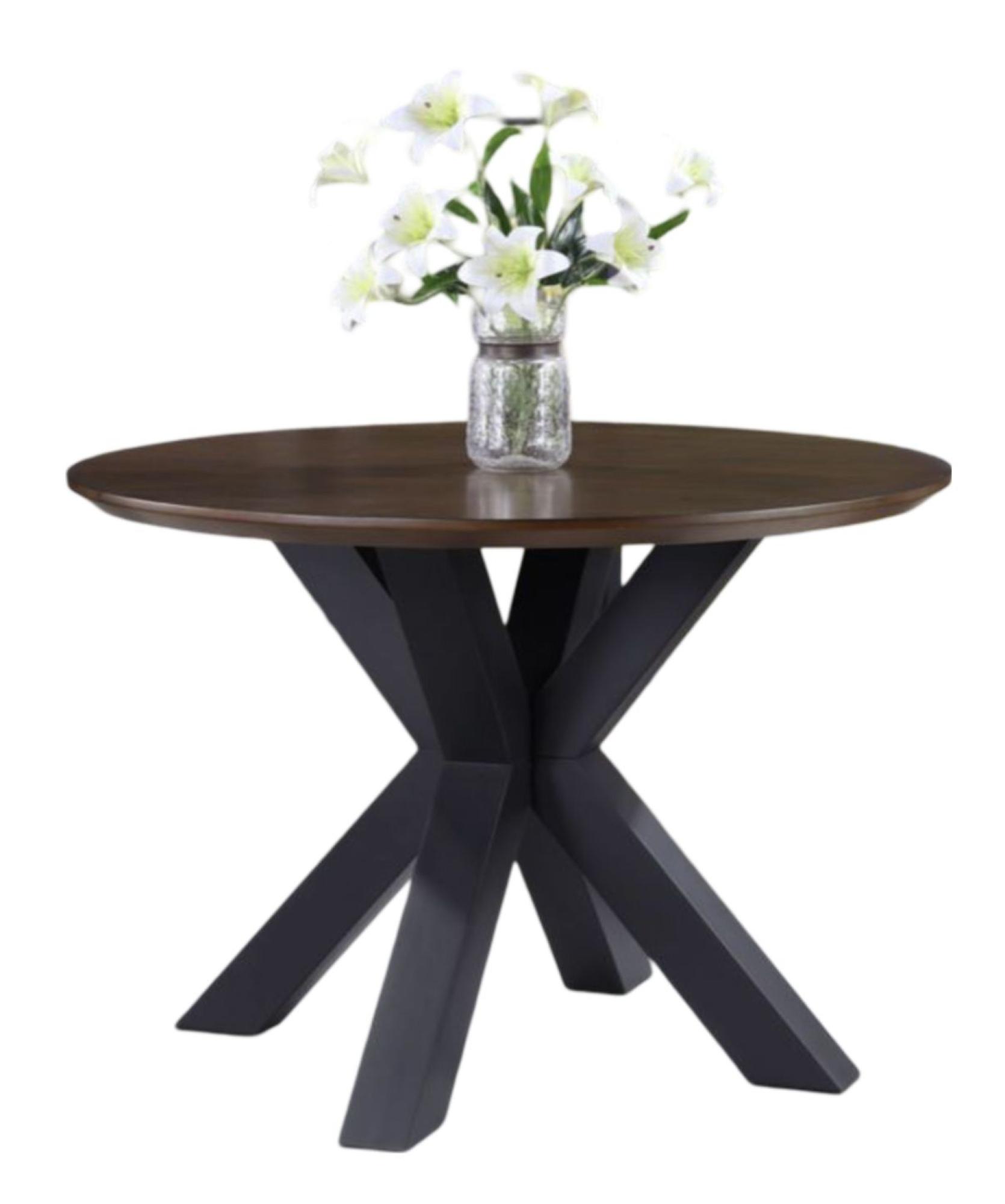 Nevada Parquet Style Wooden 2 Seater Round Dining Table