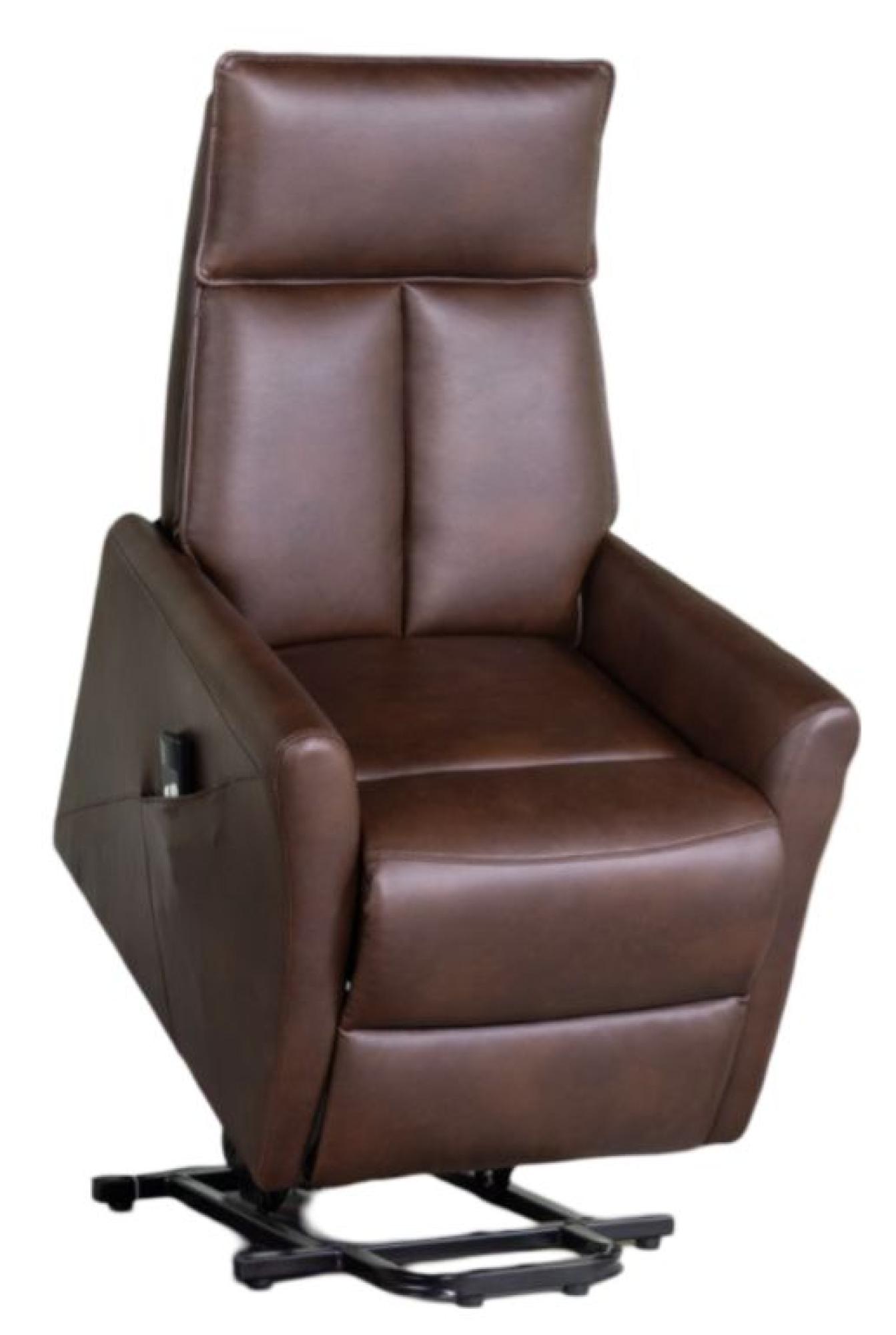 Lomond Lift and Tilt Tan Faux Leather Electric Rise Recliner Armchair