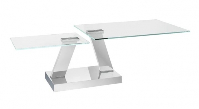 Product photograph of Plover Coffee Table - Glass And Chrome from Choice Furniture Superstore