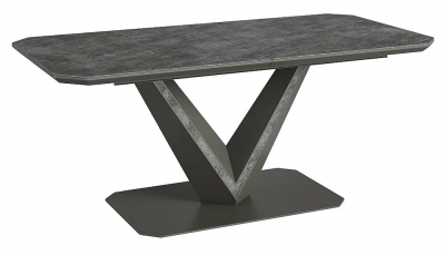 Product photograph of Lorane Grey Ceramic Butterfly Extending Dining Table from Choice Furniture Superstore