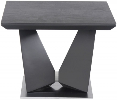 Product photograph of Joyce Grey Ceramic Side Table from Choice Furniture Superstore