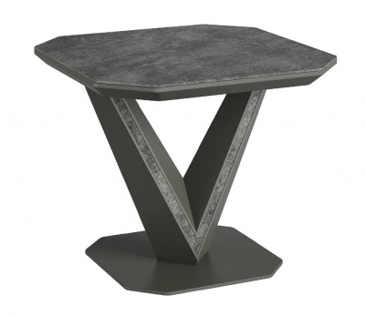Product photograph of Lorane Grey Ceramic Side Table from Choice Furniture Superstore