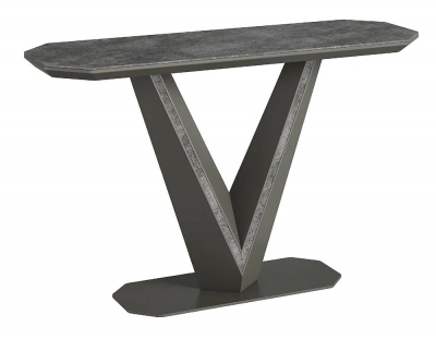 Product photograph of Lorane Grey Ceramic Console Table from Choice Furniture Superstore