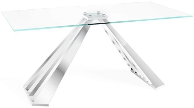 Product photograph of Eldon Dining Table - Glass And Chrome from Choice Furniture Superstore