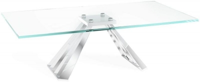 Product photograph of Eldon Coffee Table - Glass And Chrome from Choice Furniture Superstore