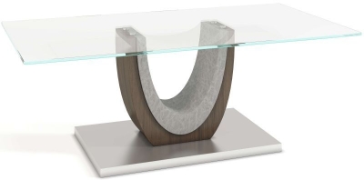 Product photograph of Hedley Coffee Table - Walnut And Glass from Choice Furniture Superstore