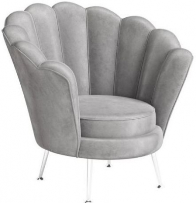 Product photograph of Kevin Velvet And Chrome Lounge Chair from Choice Furniture Superstore