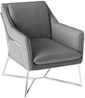 Product photograph of Maiden Velvet And Chrome Lounge Chair from Choice Furniture Superstore
