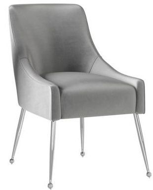 Product photograph of Claudia Silver Grey Velvet And Chrome Dining Chair Sold In Pairs from Choice Furniture Superstore