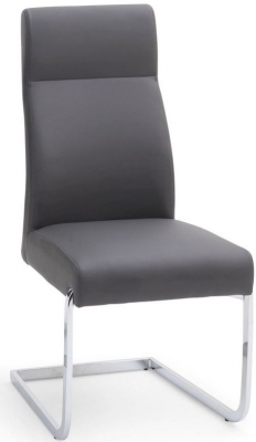 Product photograph of Elburn Faux Leather And Chrome Dining Chair Sold In Pairs from Choice Furniture Superstore
