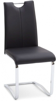 Mesita Faux Leather and Chrome Dining Chair (Sold in Pairs)