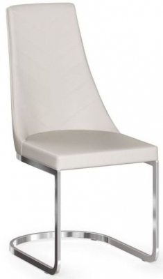 Image of Mia Cream Faux Leather Dining Chair (Sold in Pairs)