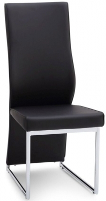 Remo Black Faux Leather and Chrome Dining Chair (Sold in Pairs)