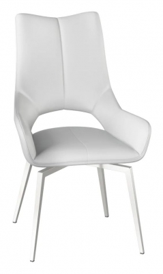 Product photograph of Stevens Faux Leather And Chrome Swivel Dining Chair Sold In Pairs from Choice Furniture Superstore
