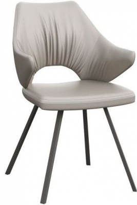 Product photograph of 2 X Zola Taupe Faux Leather Dining Chair With Grey Base from Choice Furniture Superstore