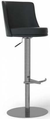 Product photograph of Bruno Black Faux Leather Bar Stool Sold In Pairs from Choice Furniture Superstore