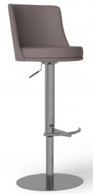 Image of Bruno Taupe Faux Leather Bar Stool (Sold in Pairs)