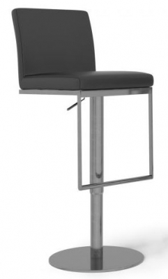 Product photograph of Set Of 2 Enzo Black Faux Leather Adjustable Swivel Barstool With Back from Choice Furniture Superstore